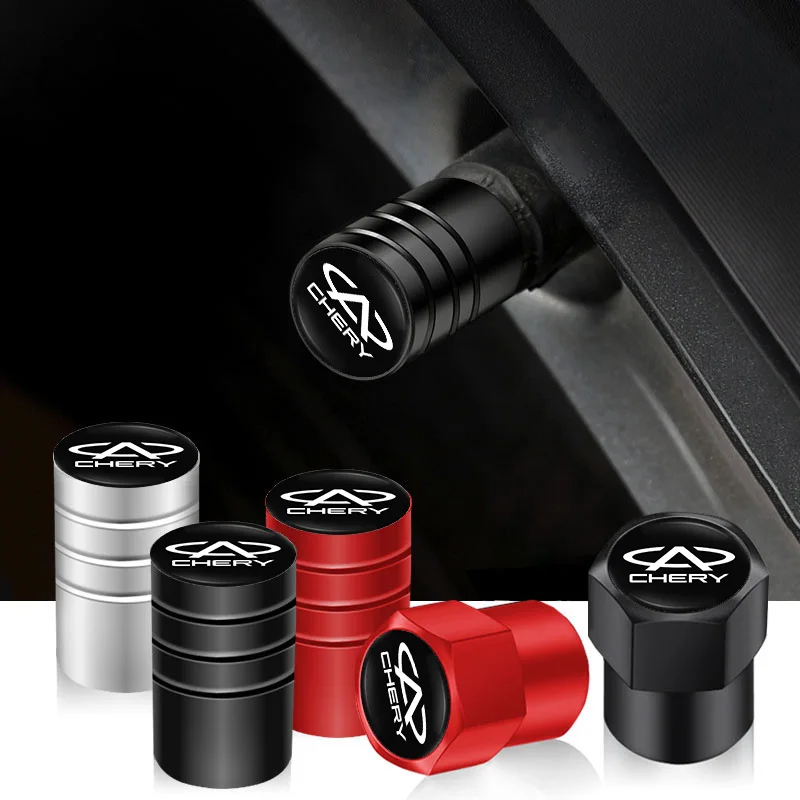 4 pçs liga de alumínio tampa da válvula do carro capa poeira acessórios para chery tiggo 8 9 7 5 5x 3x arrizo 8 5 fulwin t9 a8 t8 t10 t6 a9 e05