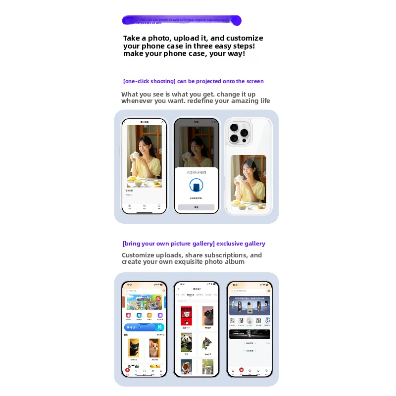 NFC Ink Display phone Case For iphone 17/17Pro/17Promax Photo DIY Screen 4 Colors Display Wireless Image Transmission view 3