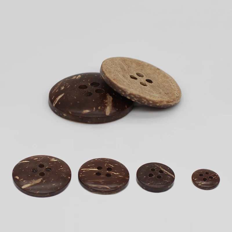 10Pcs/Set Natural Eco-friendly Coconut Wood Buttons 4 Holes for Scrapbook Clothing DIY Crafts Sewing Accessories Wooden Button