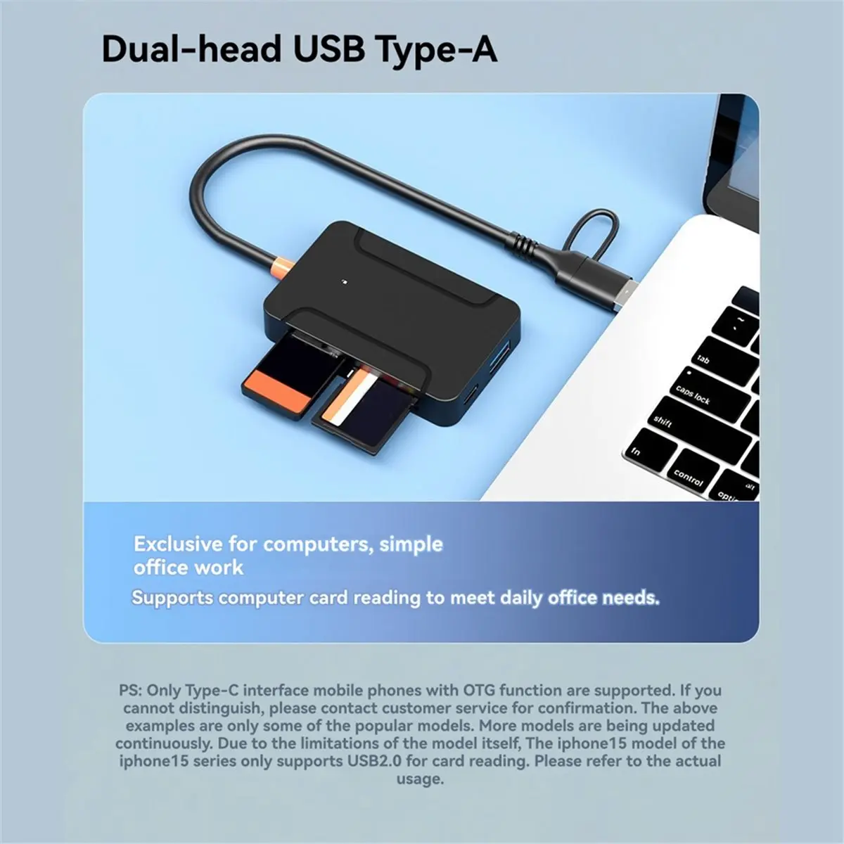 A46U Type C USB 3.0 Card Reader SD TF MS U Disk Compact Flash Card Adapter for Laptop Multi Card Reader Card Reader