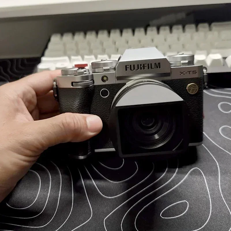 Metal Square Lens Hood For TTArtisan F27mm F2.8 With Free Cap Silver Black