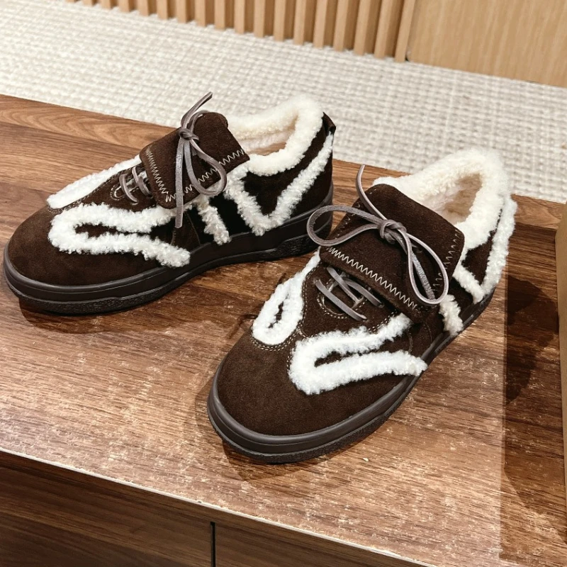 

2024 New Wool Snow Boots Winter Women's Shoes All Genuine Leather High Quality Short Boots Fluffy