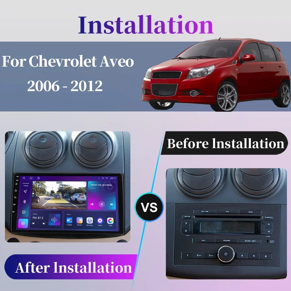 For Chevrolet AVEO T250 2006 - 2012 Android Car Radio Multimedia Video Player GPS Navigation Carplay Touch Screen Auto Stereo