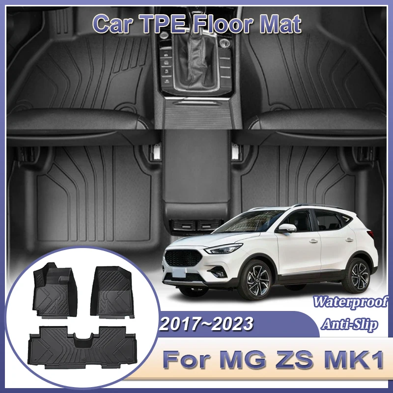 

Автомобильные коврики LHD для MG ZS EV, аксессуары MGZS 2017 2018 2019 2020 2021 2022 2023, коврик из ТПЭ, автомобильный поднос, водонепроницаемая часть