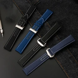 Canvas Leather watch Strap For Omega Speedmaster 310 APOLLO XIII Seamaster AQUA TERRA 150 Nylon Bracele 19mm 20mm Watchband blue