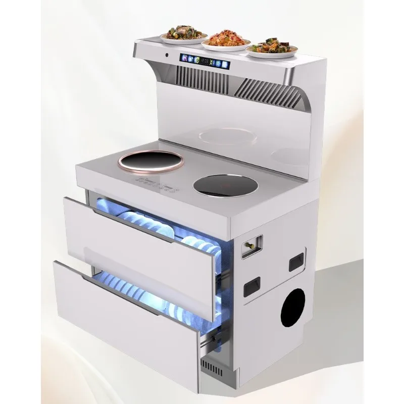 

White pure electric integrated stove household integrated kitchen disinfection cabinet oven multi-function frequency