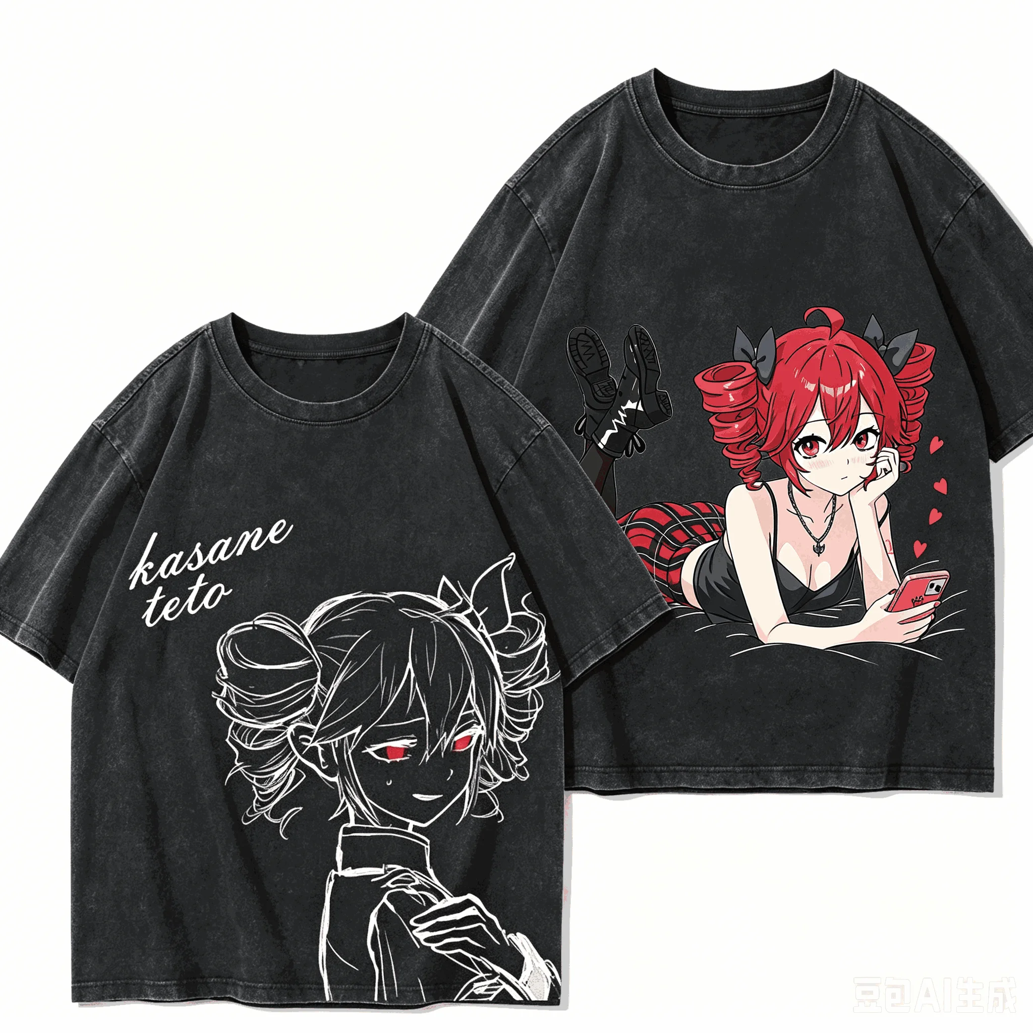 Kasane Teto Washed T-shirt Anime Lover Harajuku New Model OversizedVintage Loose Streetwear Classic Unisex hot product soft gift
