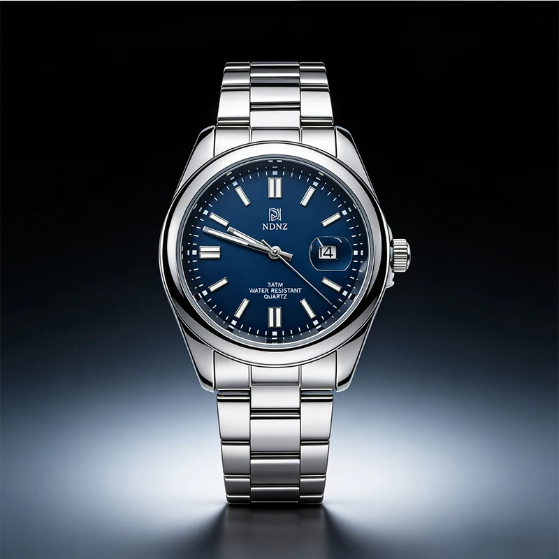 2026--ndnz-ファッションメンズ腕時計高級腕時計日付表示クォーツ時計メンズ防水スチール時計