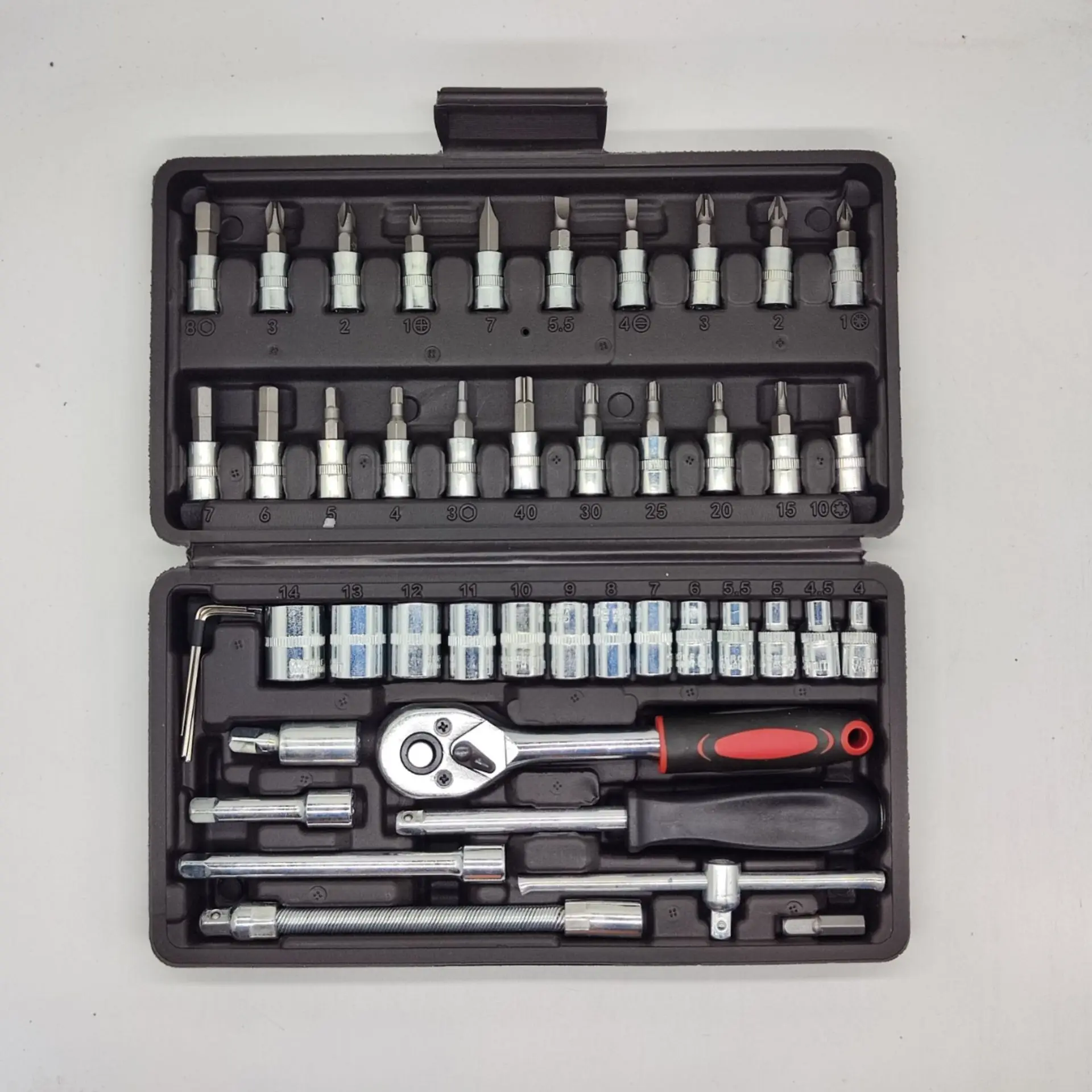 46pcs Ratchet Wrench Set Kit Sleeve for Car Motorcycle Bicycle Repair Tools Screwdrive Combination Repair Wrench Socket Spanner