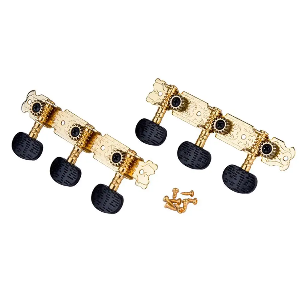 2x Tuning Keys Pegs Replace Part Gold DIY Set Repair Metal Durable Premium Machine Heads for Acoustic Guitars Accs