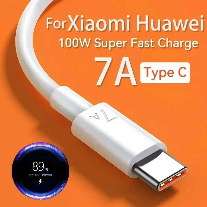7A 100W USB Type C Cable Fast Charging USB C Charger Cord For iPhone 15 14 13 12 11 Huawei P40 Xiaomi Oppo Oneplus Power Bank