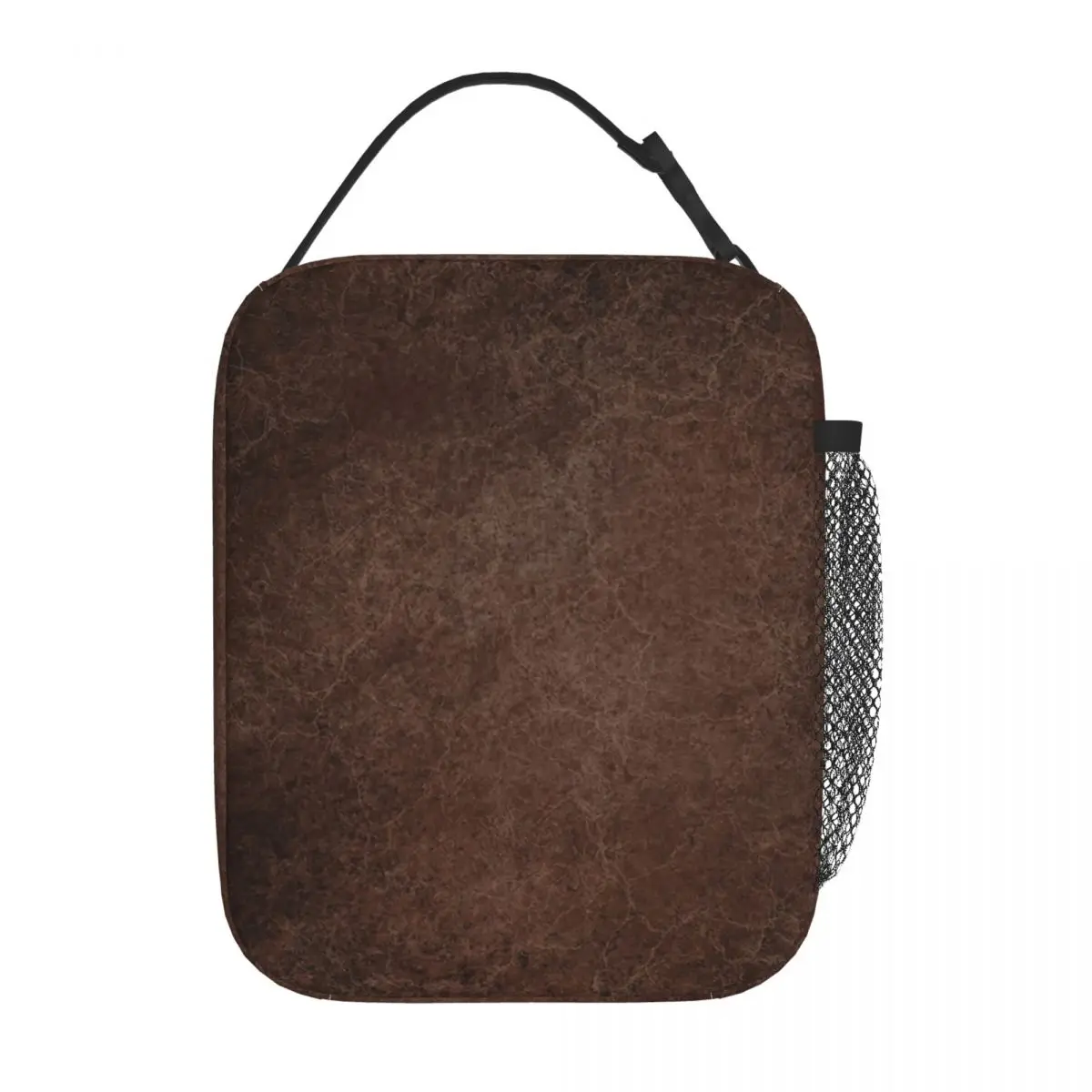 Brown Leather Vintage Textures Pattern Insulated Lunch Bag for Women Children Portable Food Boxes Thermal Lunch Box Tote
