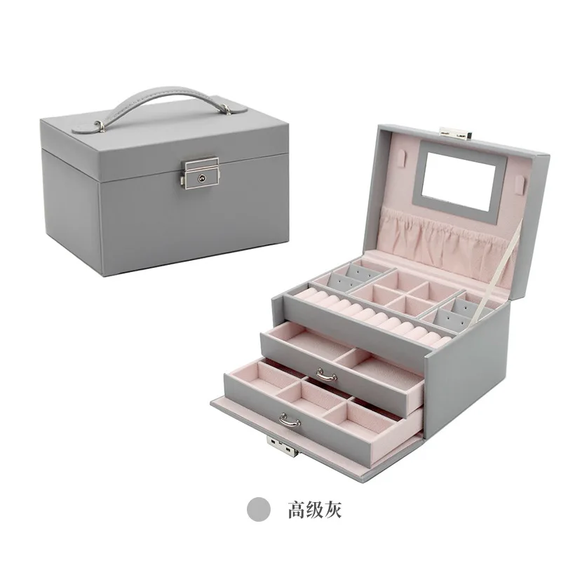 

Jewellery Box with Drawers Jewellery Storage Box Large PU Leather for Valentine's Day Mother's Day for Rings Earrings Bracelets