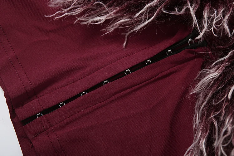 Weird Puss Herbst Neuer Stil 2-teiliges Set Damen Plüsch-Patchwork Tief Ausgeschnittenes Langarm-Crop-Top + Minirock Sexy Modische Outfits – Detail 7