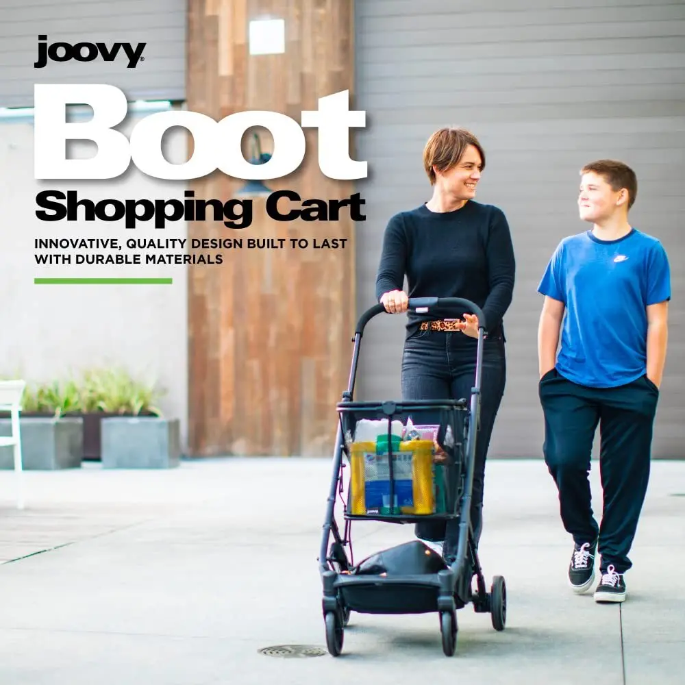 Boot Shopping Cart Featuring 70 lbs Total Weight Capacity, Stylish Removable Tote, Swivel Tires for Easy Steering, One-Han