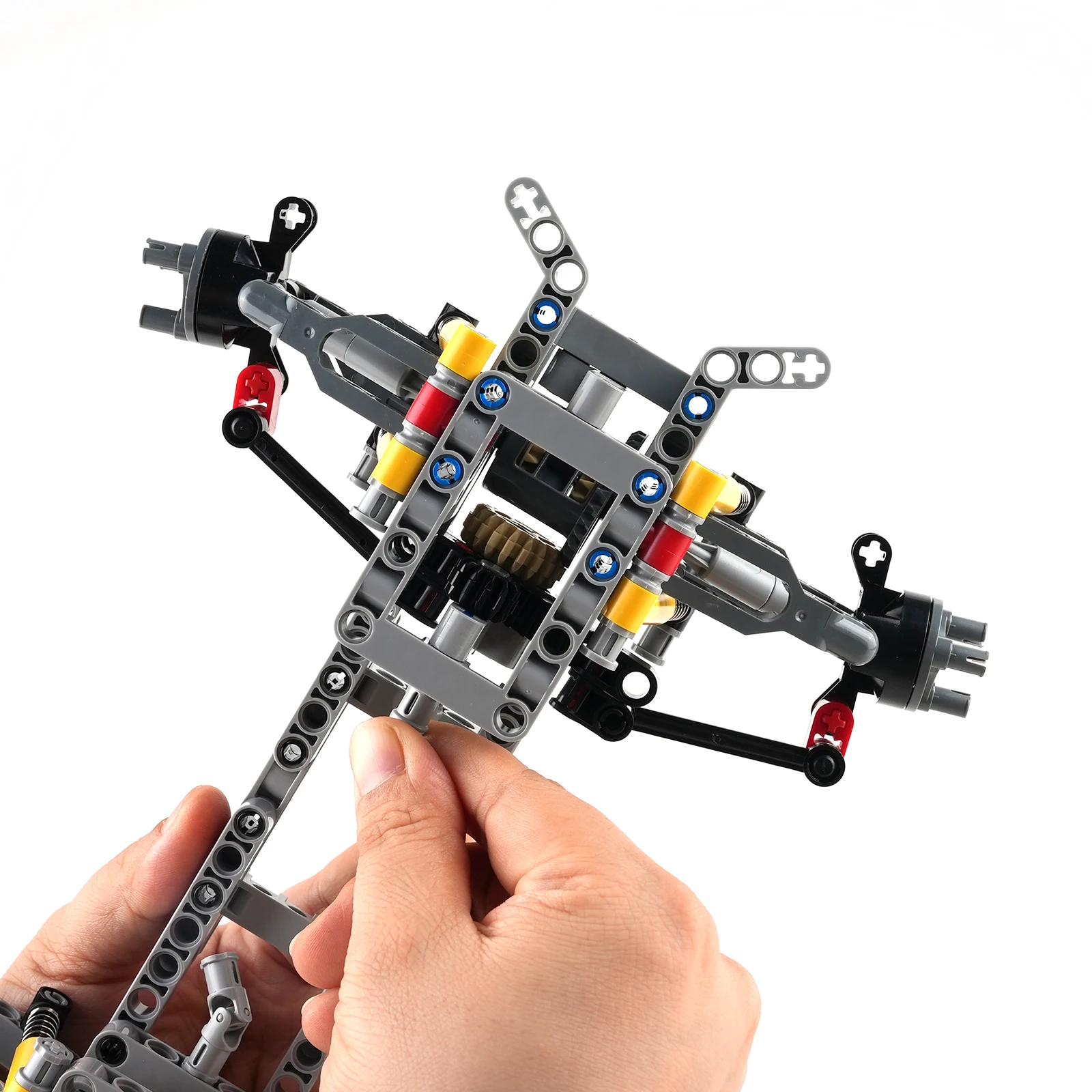 MOC 4WD Sospensione Indipendente Differenziale Telaio Asse Sterzo Building Blocks Quattro Ruote motrici Tech Parti di Automobili Giocattoli Regalo per Bambini