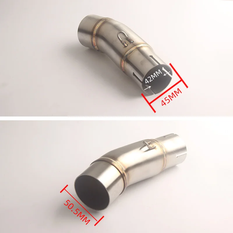 Motorcycle Exhaust Middle Pipe Slip-on Mid Tube adapter Escape Muffler For Kawasaki Ninja400 Ninja 400 2018-2020