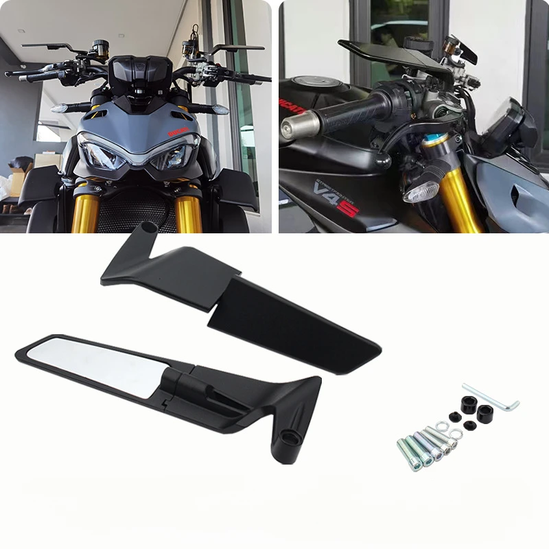 

For CFMOTO NK800 Kawasaki Z900 CB400F CB650R KTM Motorcycle Rearview Mirror Universal Modification Windshield Rearview Mirror