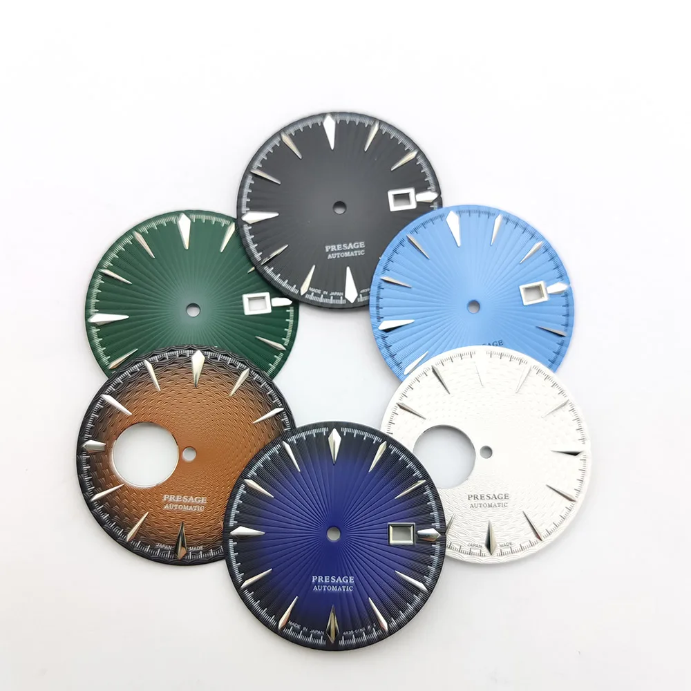 40 มม.ค็อกเทลเงินสแตนเลสสตีลนาฬิกากระจกโค้งพอดี NH35 NH36 การเคลื่อนไหวโปร่งใสฝาหลัง