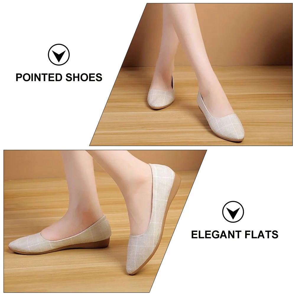 

1 пара женских туфель на плоской подошве с неглубоким носком, легкие удобные повседневные туфли с острым носком, элегантные туфли на плоской подошве с нескользящей подошвой для отдыха