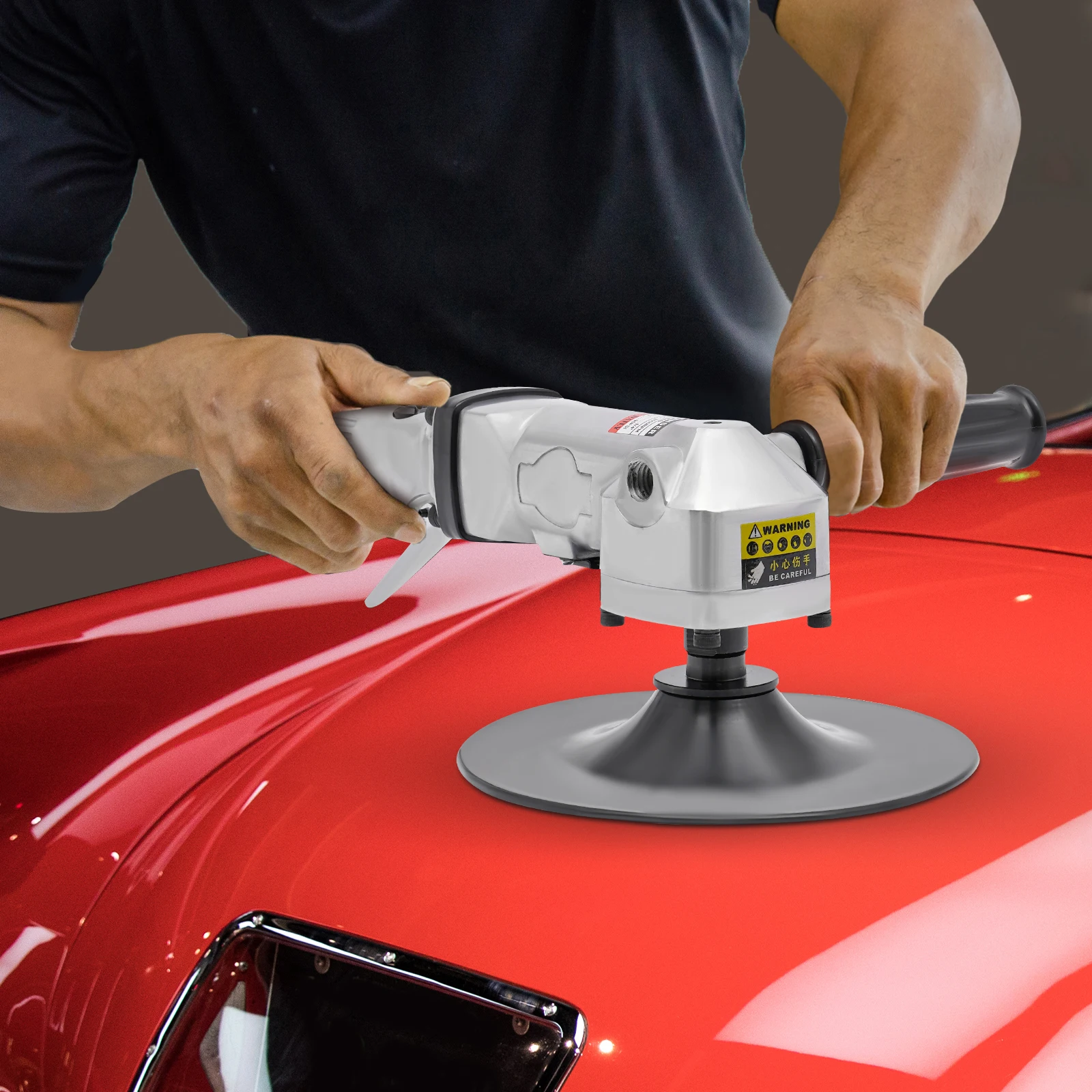 Lixadeira de ângulo de ar de 7 polegadas, polidor pneumático de 4500 RPM para pedra/metal/carros, eixo M16, consumo de ar de 12,36 CFM, leve