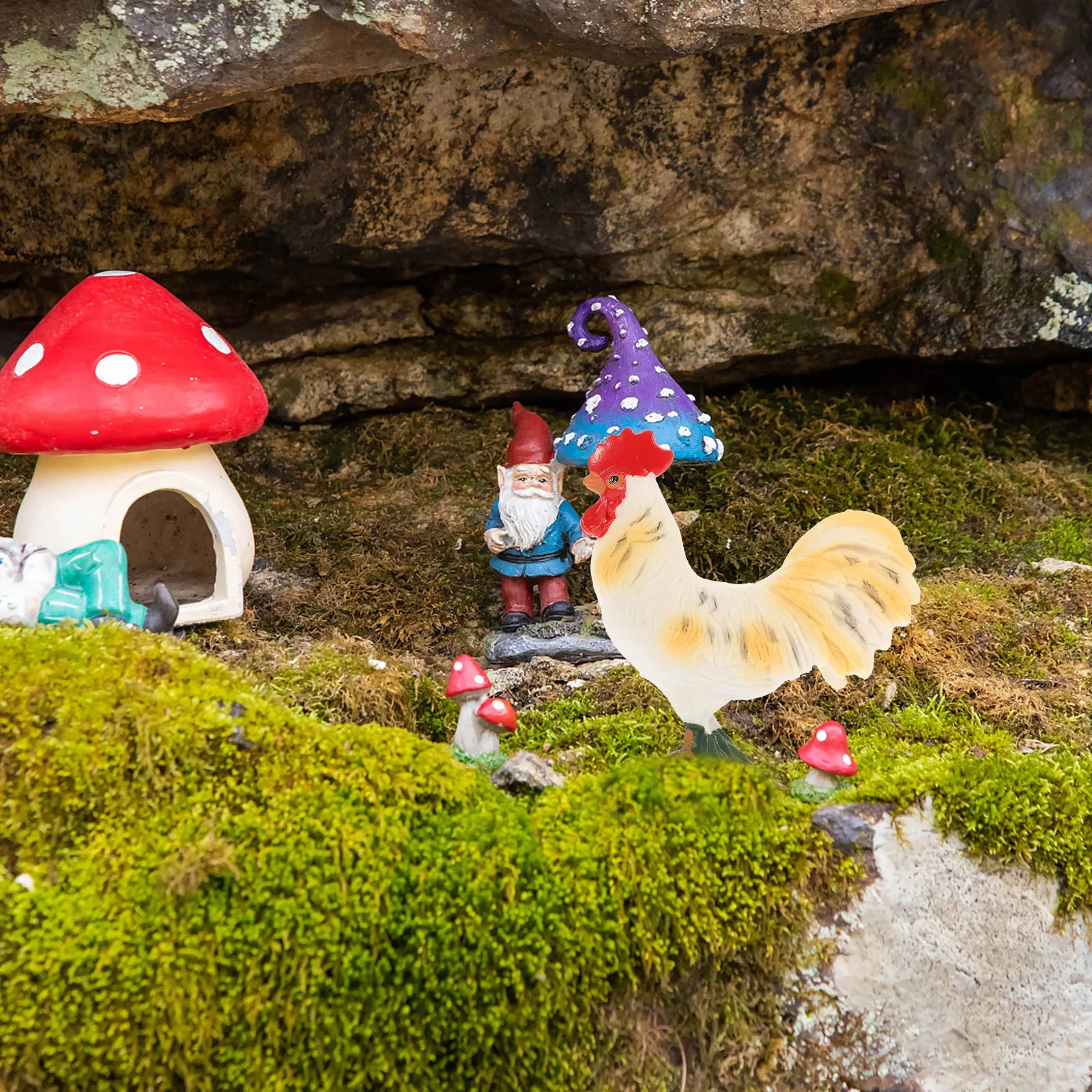 

Simulation Rooster Emulation Poultry Decor Creative Farming Ornament Yard Outdoor Garden Statue Lifelike Home Decorative Prop