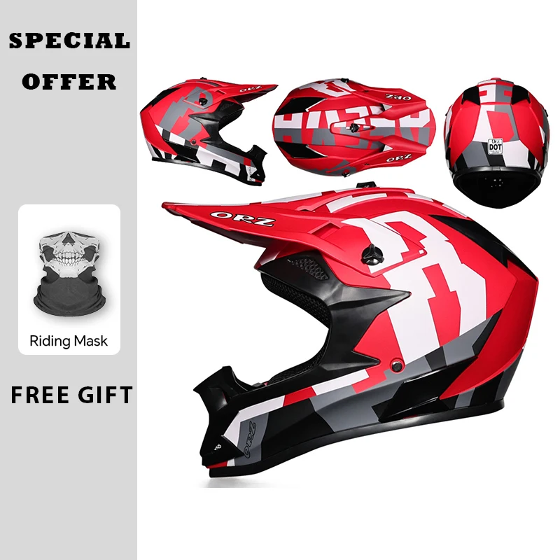 ORZ المهنية سباق موتوكروس خوذة على الطرق الوعرة خوذة دراجة نارية على الطرق الوعرة ATV دراجة نارية الجبلية خوذة سباق تنفس DOT #4