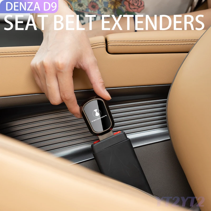 

For DENZA D9 Seat Belt Extender Seat Belt Trim Accessories Socket Metal Car Black Buckle Pin Clamp Head