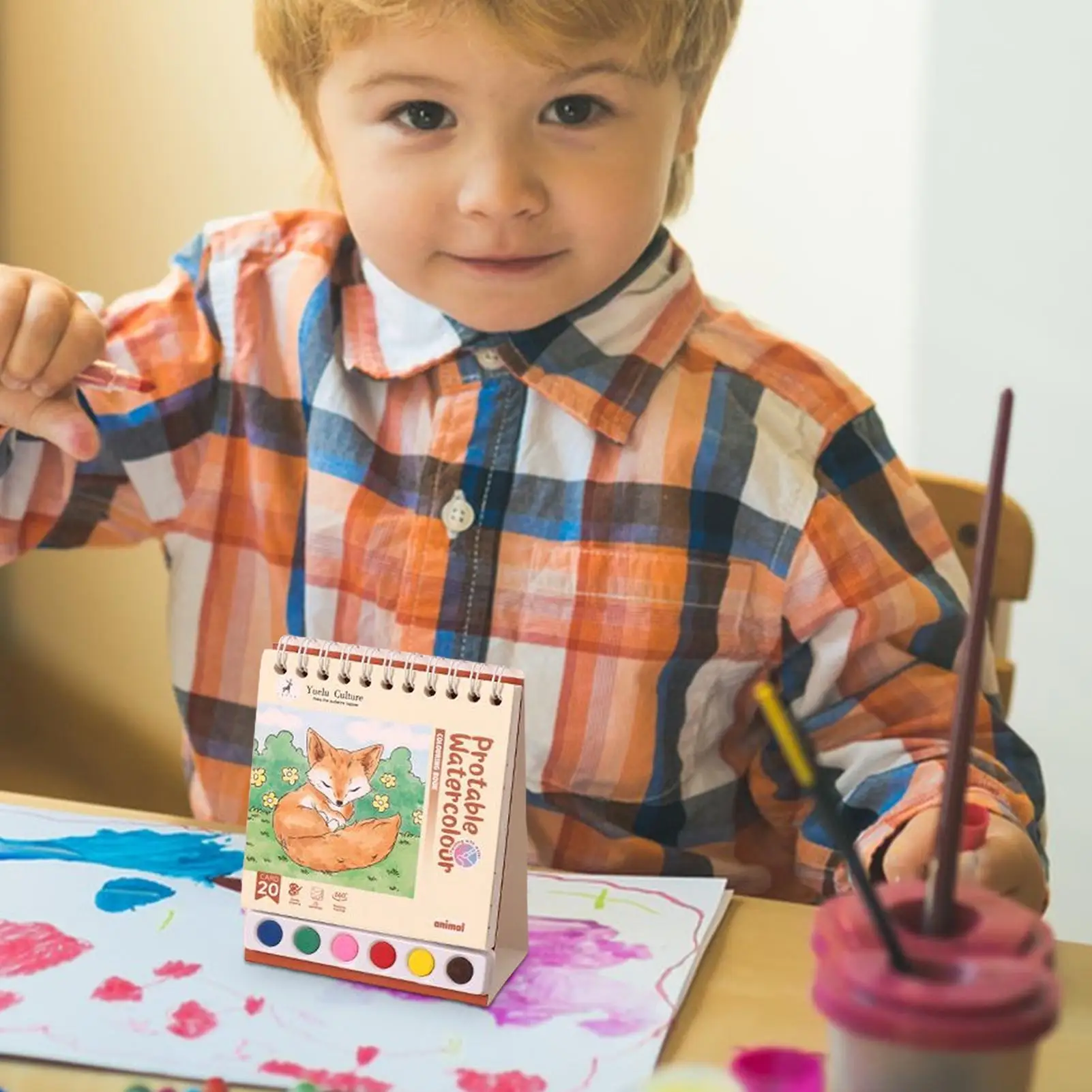 Libro da colorare ad acqua Libro di esercizi per acquerello riutilizzabile Set di colori Quaderno per schizzi di pittura adatto ai principianti Apprendimento educativo in età prescolare