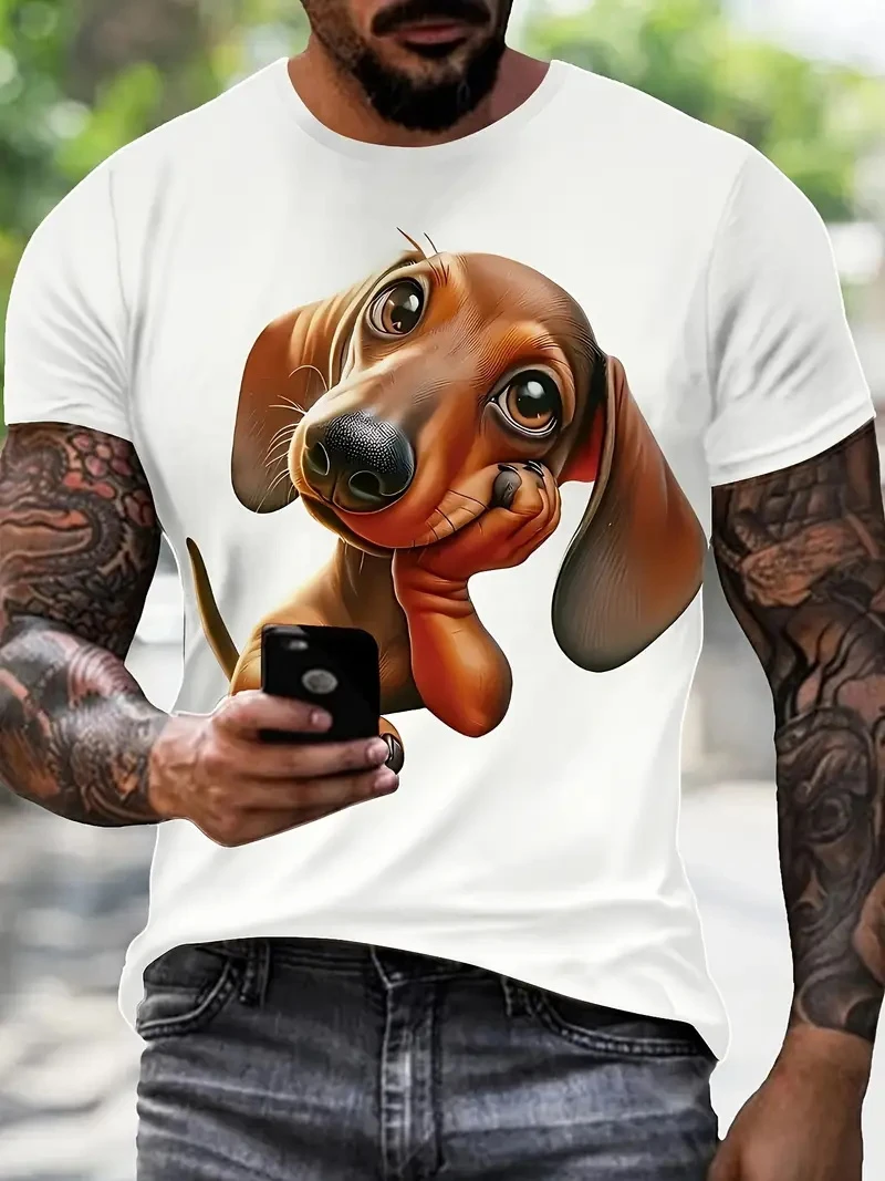 Funny Cartoon Pattern 3D Printing Men's T-shirts Graphic T Shirts Summer Casual Short Sleeve Pullover Fashion Street Man Clothes