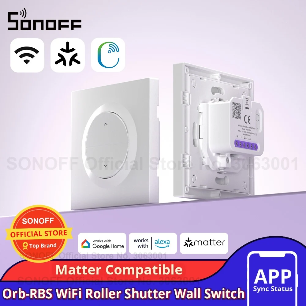 SONOFF Orb-RBS المادة عبر WiFi الذكية مصراع الأسطوانة الجدار التبديل تعديل النسبة المئوية الدقيقة عملية الستار الجدول الزمني