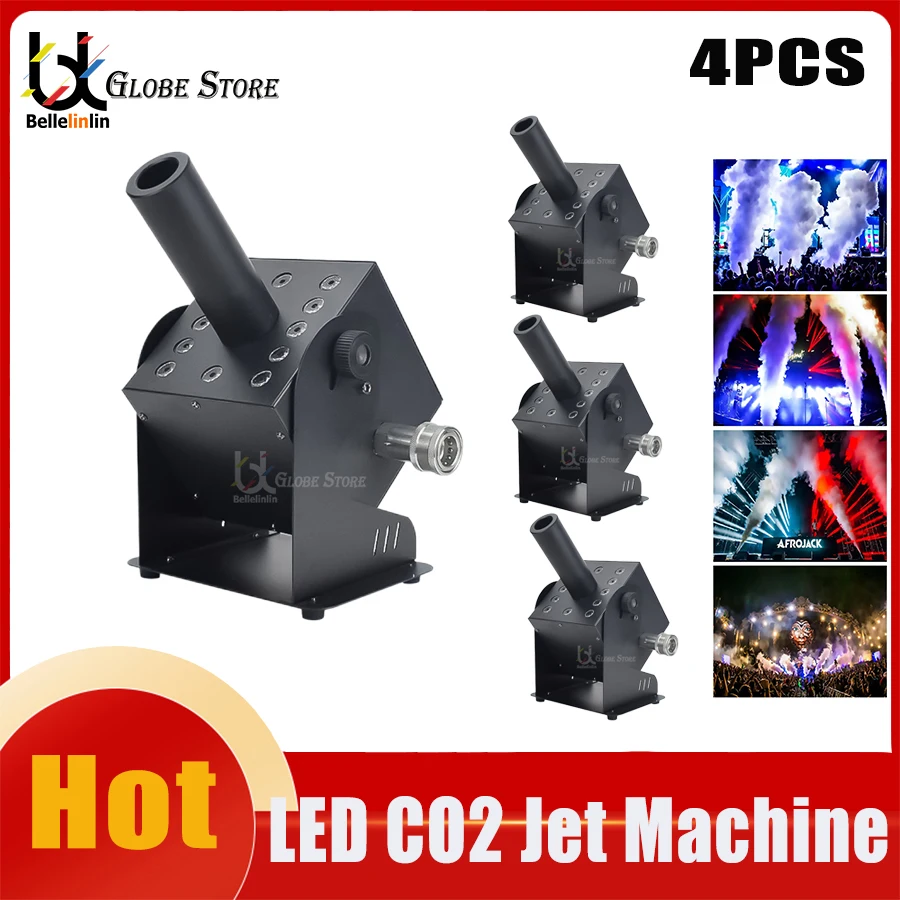 

0 Duty 4Pcs 12Led RGB Color Mixing LED CO2 Jet Fog Machine Stage Special Effects For Party Event Club DMX LED DJ Lighting DISCO