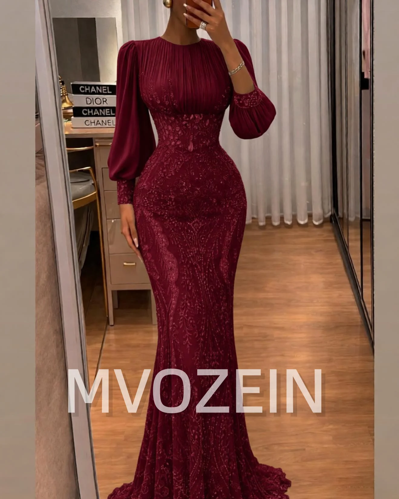 MVOZEIN New Arrival Mermaid Evening Dress Satin A-Line Round Collar Wedding Guest Dresses Elegant Women's Wedding Party Attire image 6