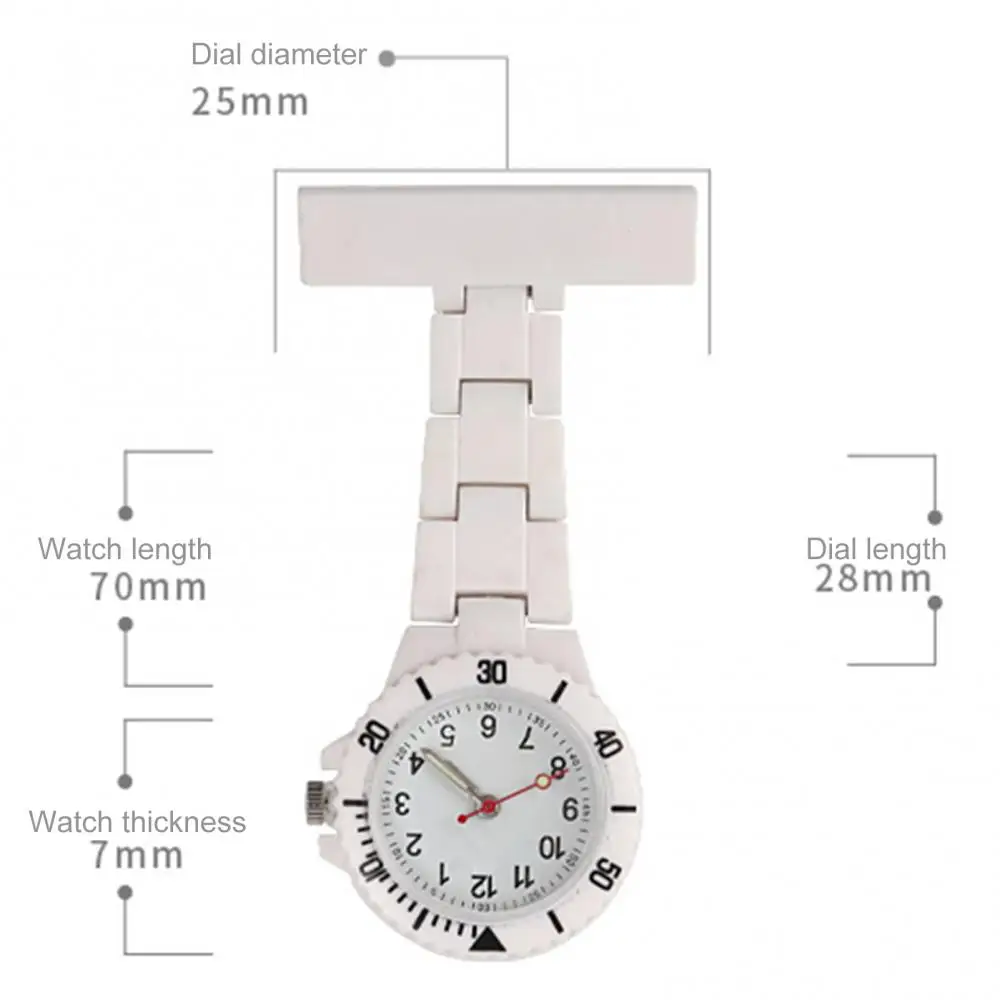 Luminous Round Dial Clip-on Brooch Pendant Hanging Quartz Nurse Pocket Watch Mini Clock Brooch Retractable For Doctor Hospita