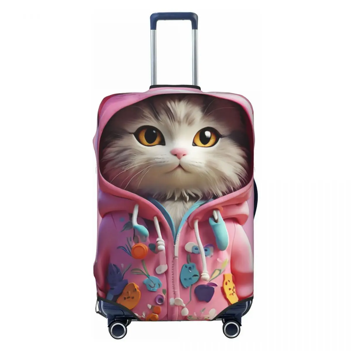 

Custom Cute Cat Luggage Cover Protector Fashion Travel Suitcase Protective Cover for 18-32 Inch