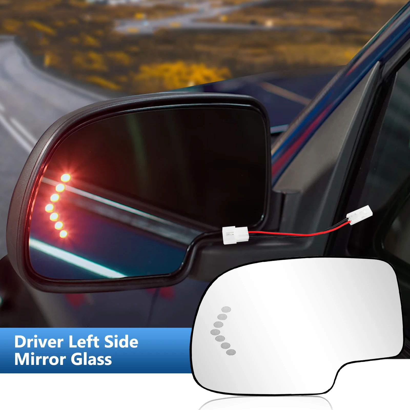 

Car Heated Mirror Glass with Turn Signal 88944391 88944392 for GMC Chevy Cadillac 2003 2004 2005 2006 2007