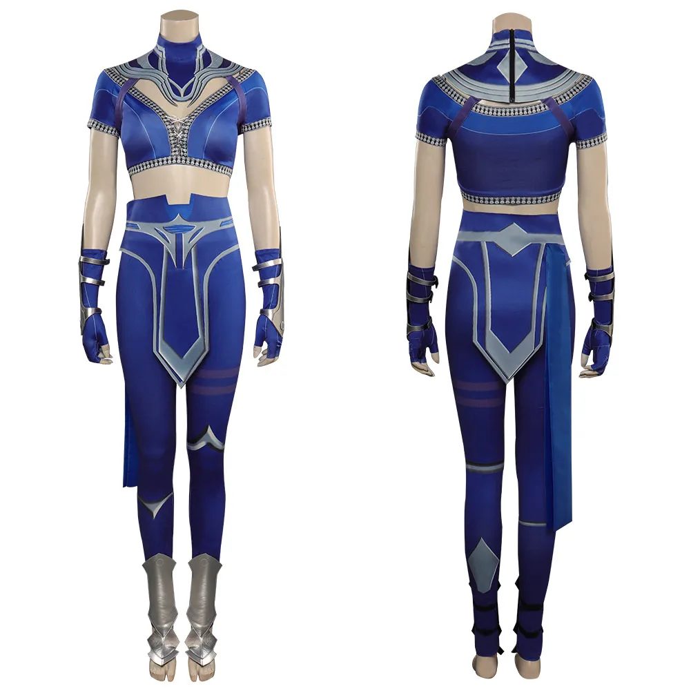 Game Mortal Kombat Kitana Cosplay Women Costume Top Pants Mask Outfits Girls Halloween Carnival Party Roleplay Disguise Suit