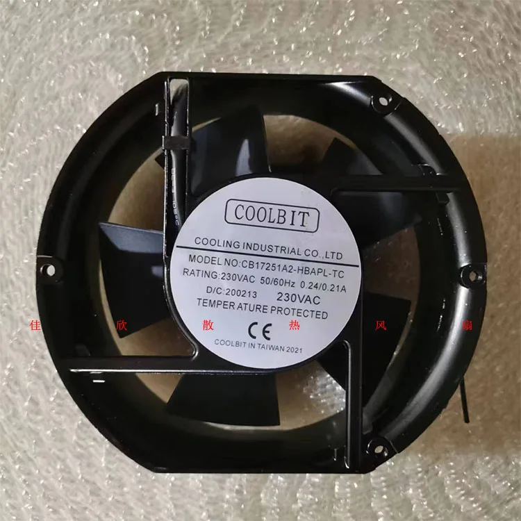 

COOLBIT CB17251A2-HBAPL-TC AC 230 В 0,24/0,21 А 172x150x51 мм 2-проводной охлаждающий вентилятор для сервера