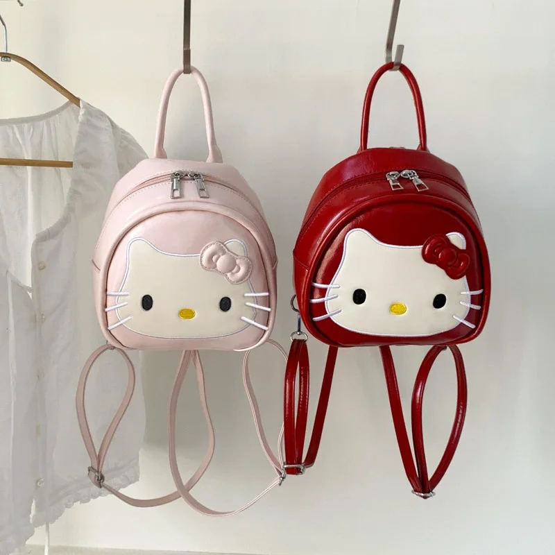 

Sanrio Hello Kitty Mini Backpack Cute Cartoon PU Leather Crossbody Bag Multi-purpose Shoulder Bag for Women