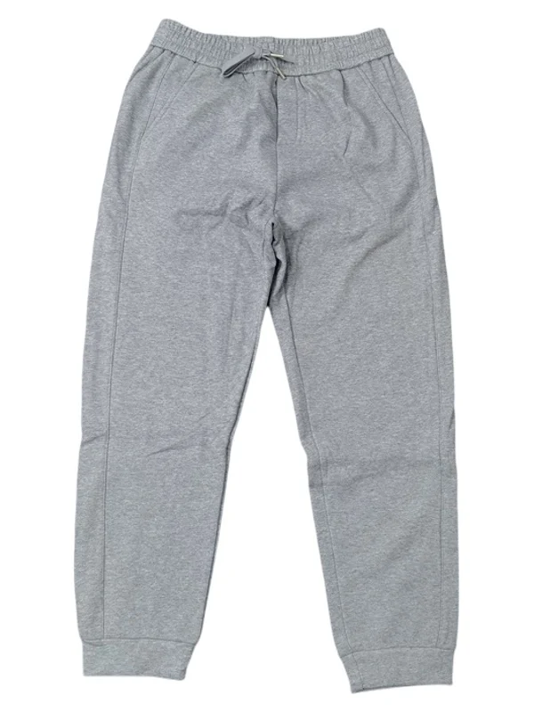 

Men's Comfortable Fce Lined Elastic Waist Sports Pants Stand Straight Leg ey Cotton Polyester Blend Long Trousers K860