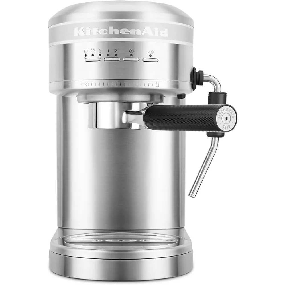 Metal Semi-Automatic Espresso Machine - KES6503, Brushed Stainless Steel, 1.4 Liters