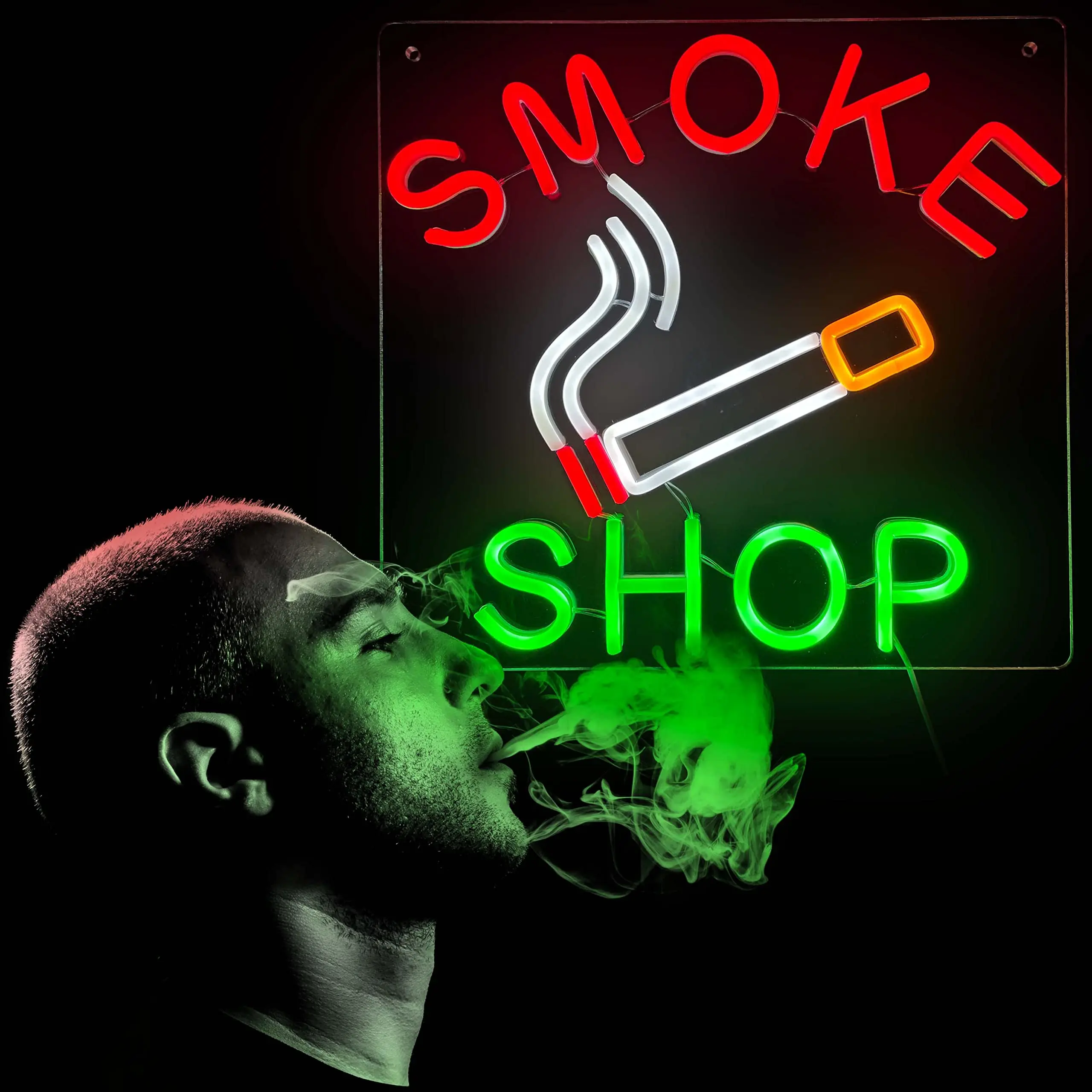 Smoke Shop Neon Sign LED Lighting Indoor Art Hanging Wall Decorations For Festive Party Room Bar Bedroom Restaurant