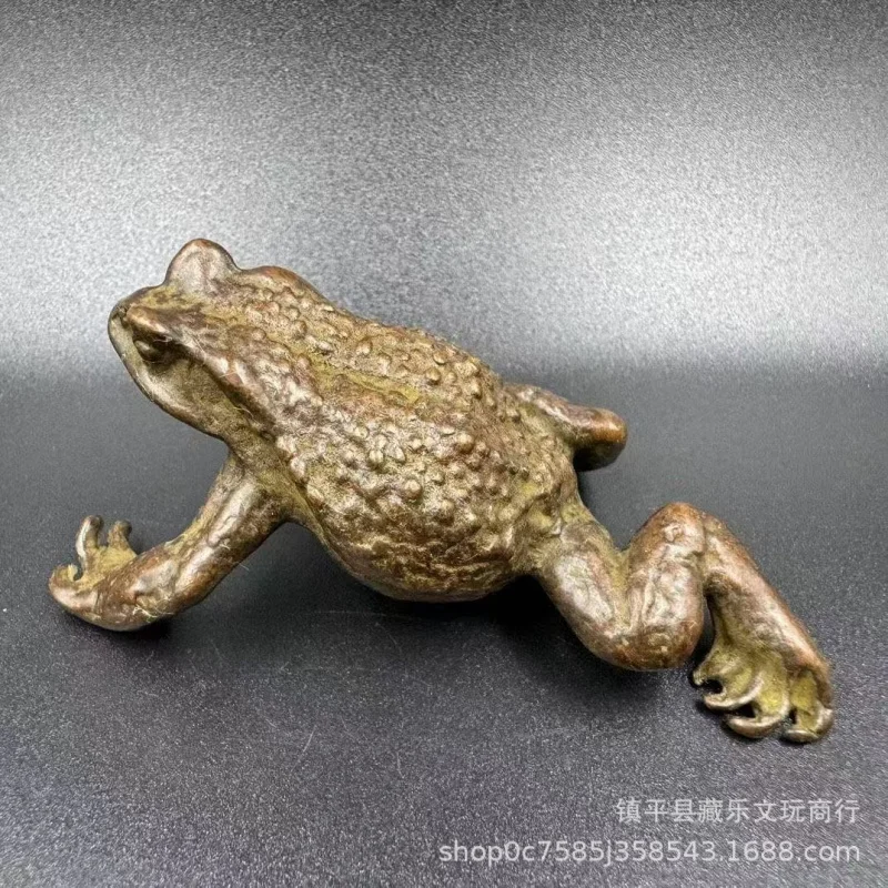 Antique Items: Gilt with Patina, Golden , Toad Ornament, Tea Pet, Small Decorative Bronze Item