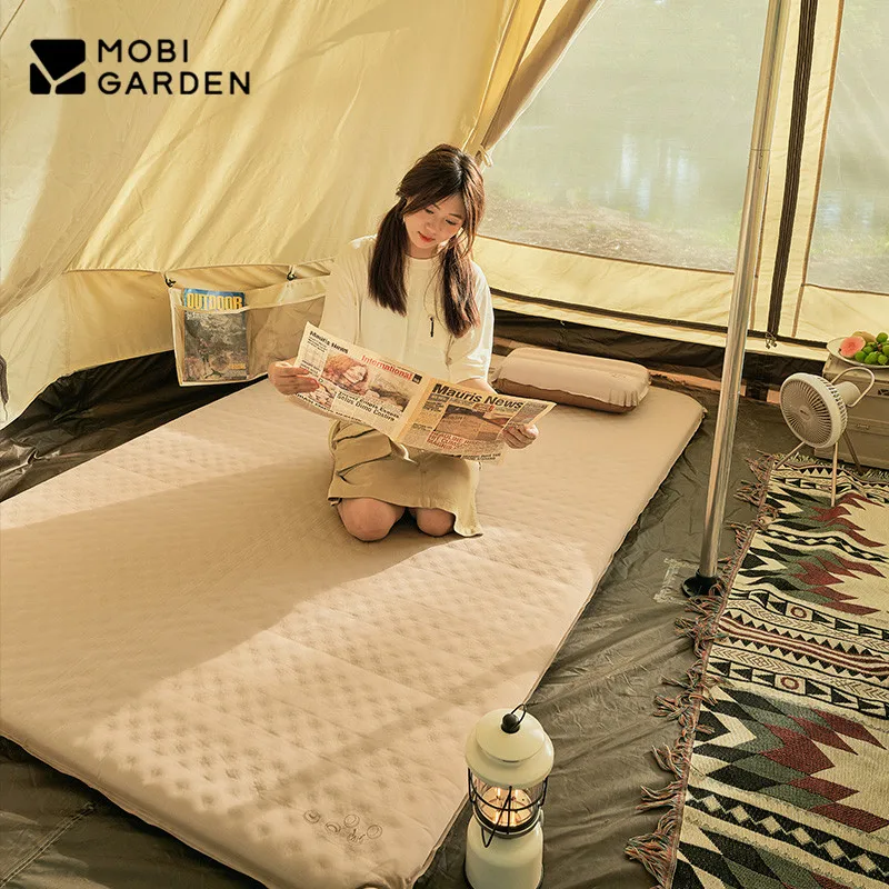 

MOBI GARDEN Оutdoor Аutomatic Inflatable Cushion 6cm Thick Moisture-proof 1-2 People Friends Camping Sponge Sleeping Mat