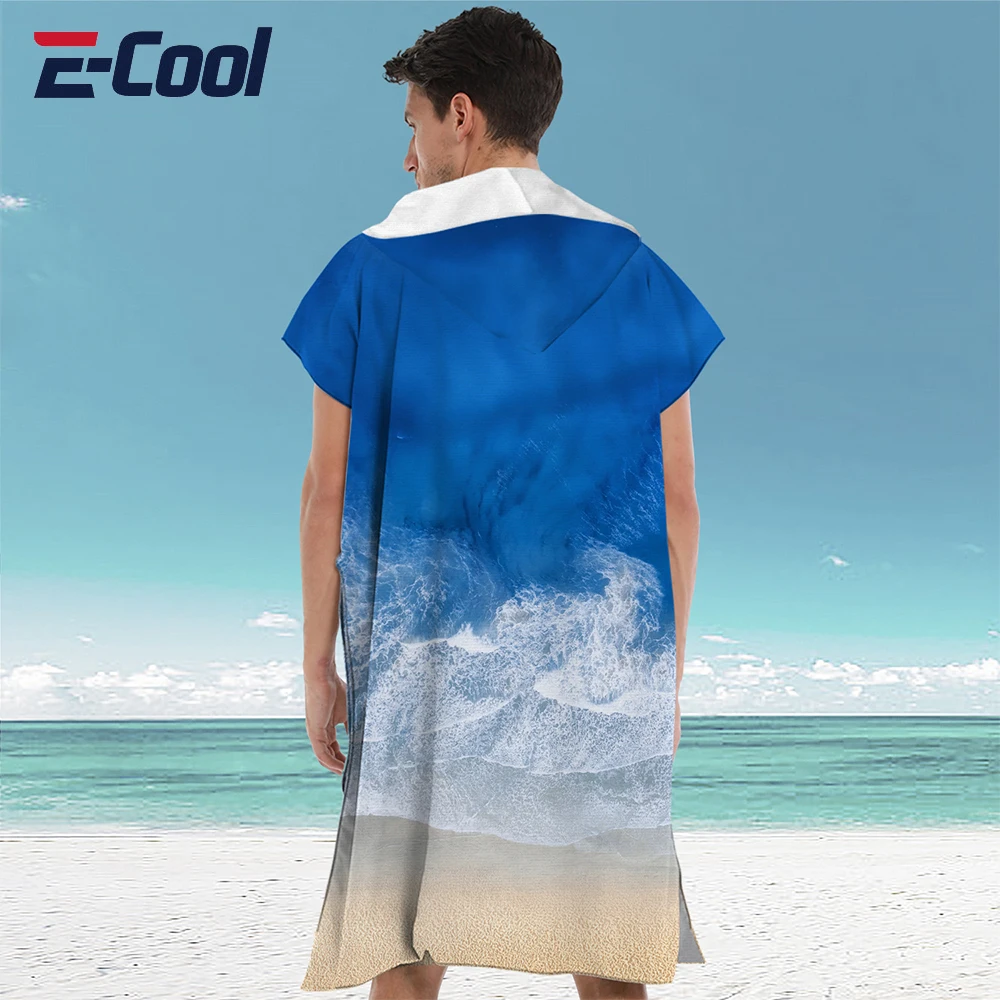 

Пляжное полотенце, халат из микрофибры, капюшон, пеленальное пончо, быстросохнущее полотенце, халат для плавания, серфинга, дайвинга, полотенце для мужчин и женщин