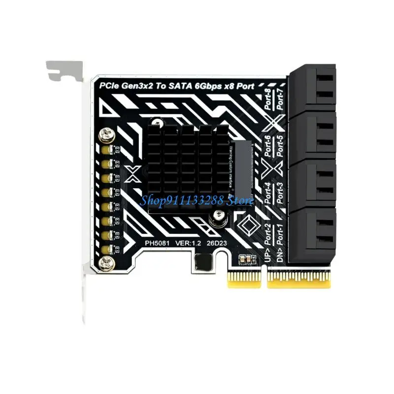 G88D PCIe3.0 to SATA3.0 6Gbps Expansion Card 8-Port SATA3.0, Supports Up to 240TB Storage, for 2.5