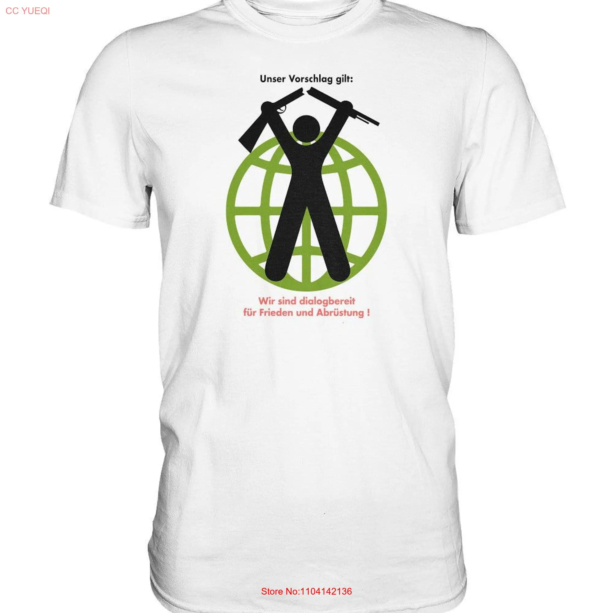 PREMIUM SHIRT UNISEX for peace and disarmament long or short sleeves