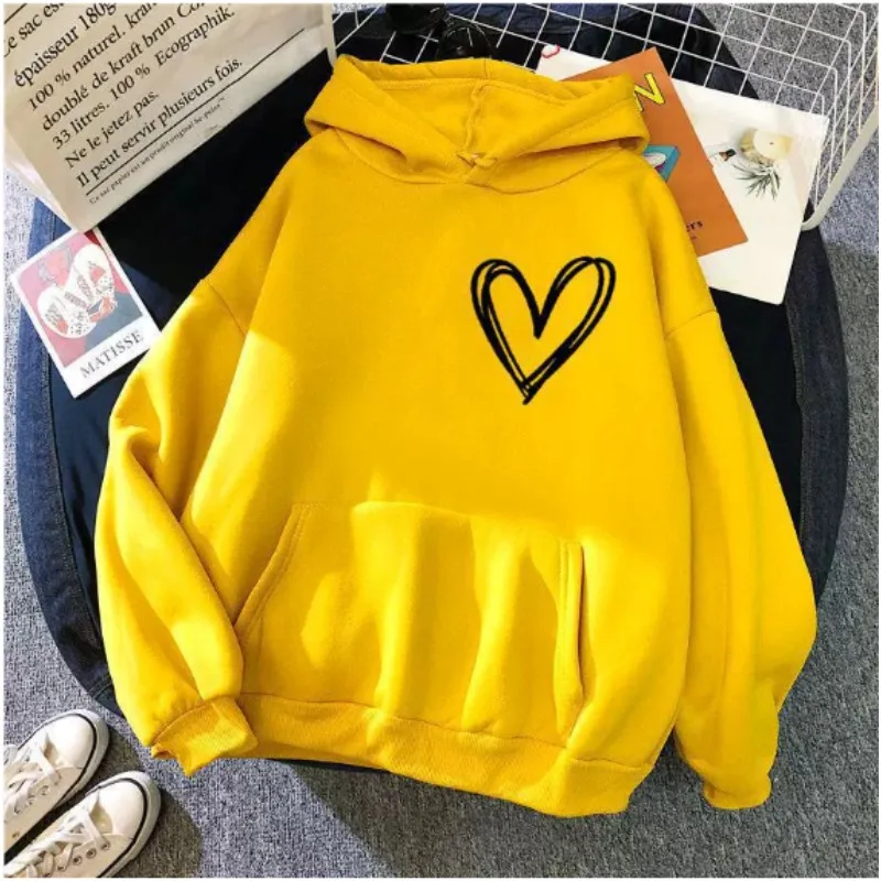 秋の無地ハート3Dプリントパーカー メンズ レディース ファッション カジュアル スウェットシャツ オーバーサイズ フーディー プルオーバー セットアップ