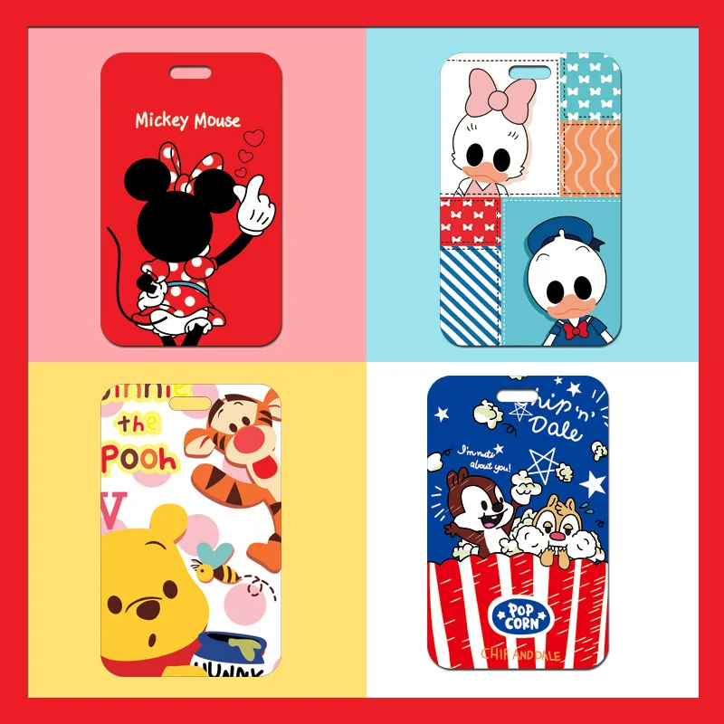 

New Disney Cute Card Cover Mickey Mouse Minnie Student Campus Hanging Neck Bag Cartoon Card Holder Lanyard ID Card Holders Gift