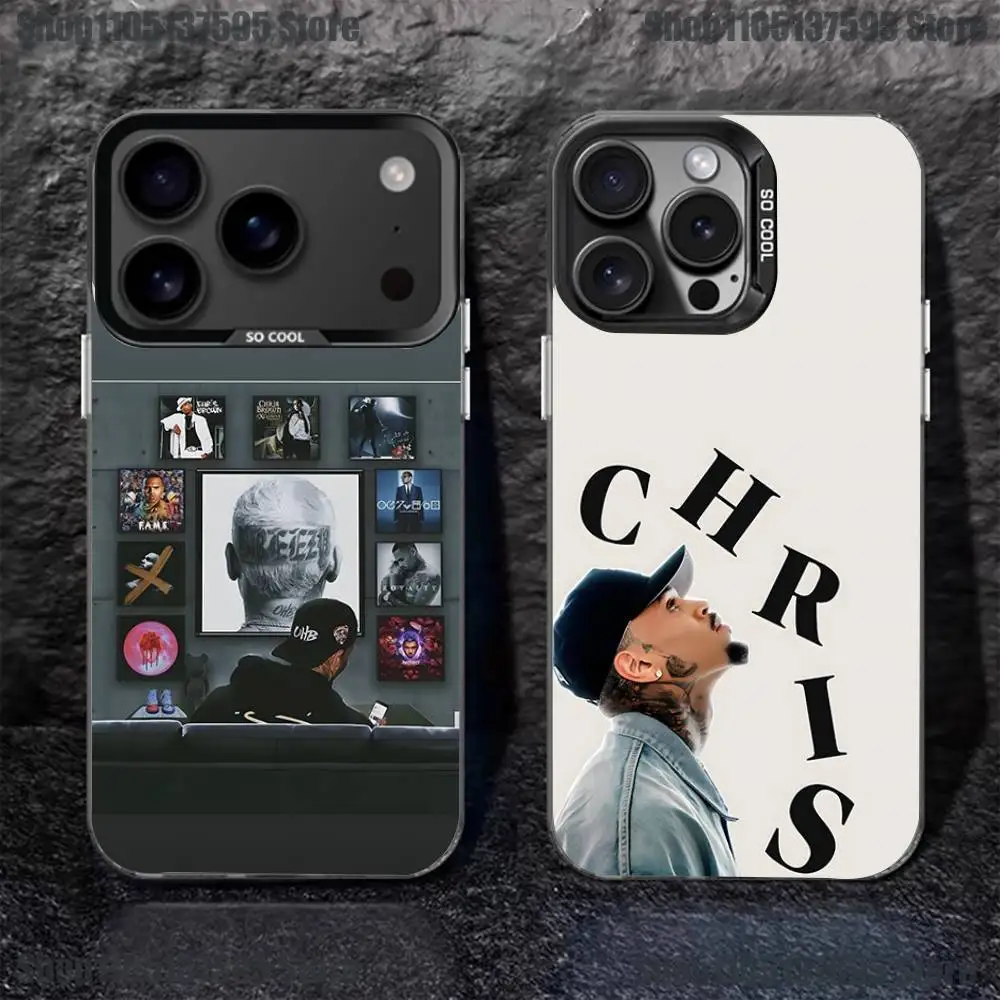 

Hot C-Chris B-Brown Singer Phone Case For iPhone 17,16,15,14,13,12,11,Pro,XS,Max,Plus,Mini,SE Black Candy Matte Shockproof Cover